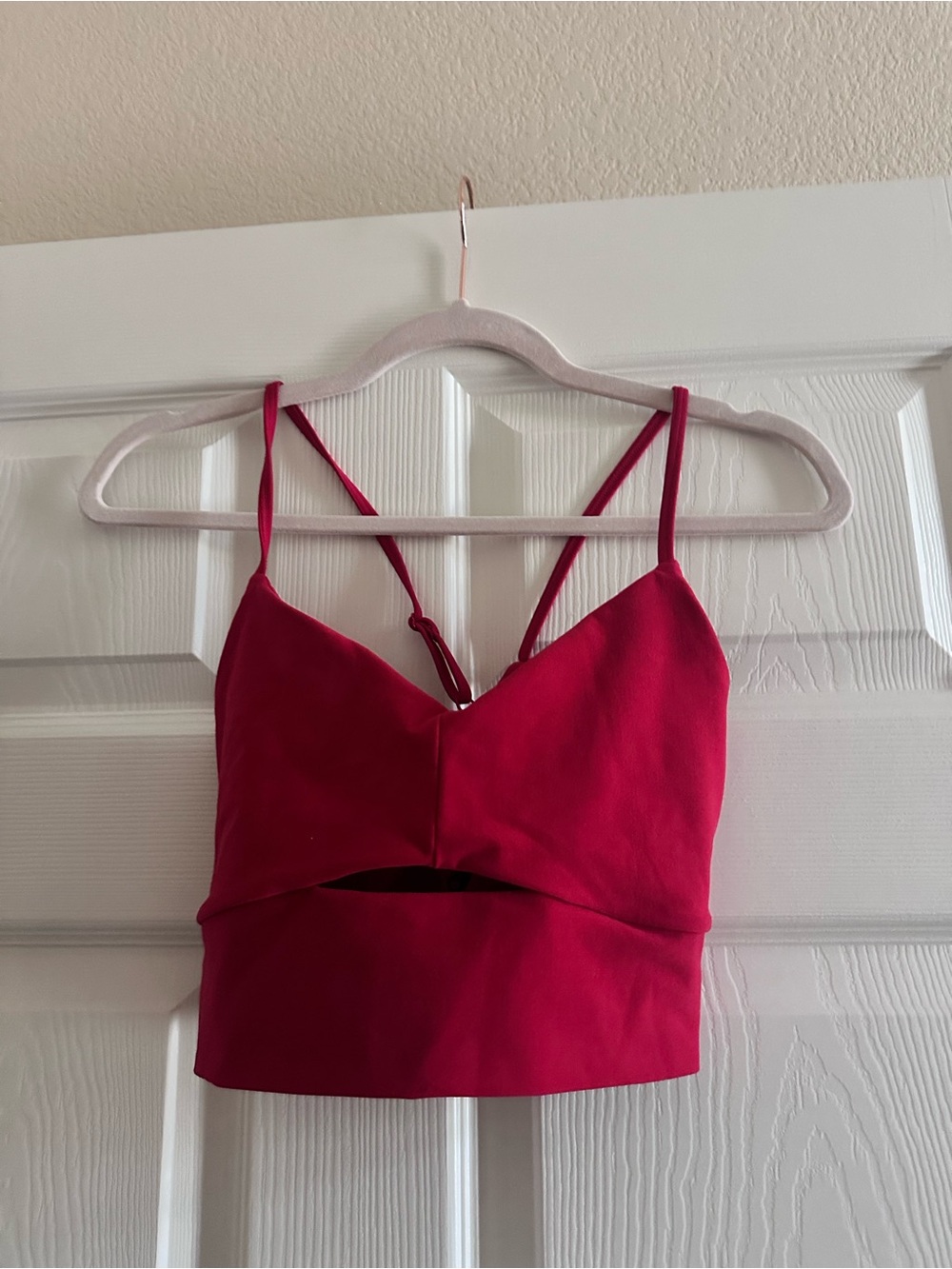 ALO Yoga Red Cutout Cropped Camisole